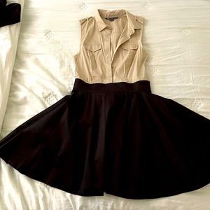 Armani Exchange Tan and Black Dress